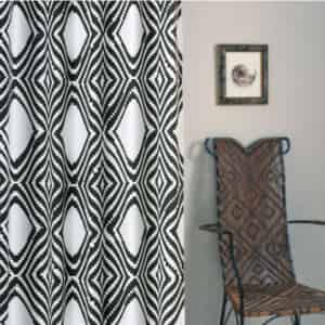 (100×200 2枚組)ホワイト＆ブラック幾何学模様のカーテン[マルチカラー]